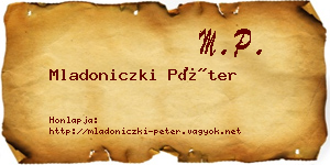 Mladoniczki Péter névjegykártya